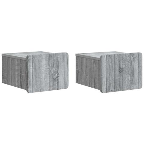 Mobiletto da notte a muro 2 pcs Grigio Sonoma 33 x 34,5 x 24 cm - Foto 1