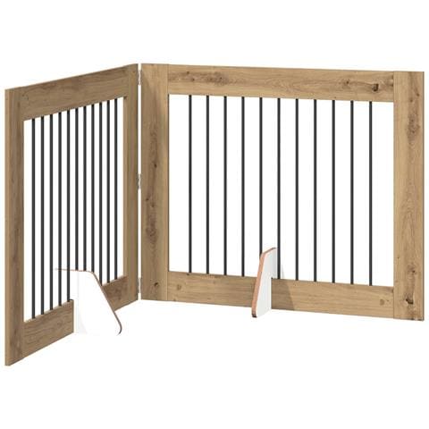 Cancello per cani pieghevole con supporti 2 pcs 200,5 cm - Foto 1