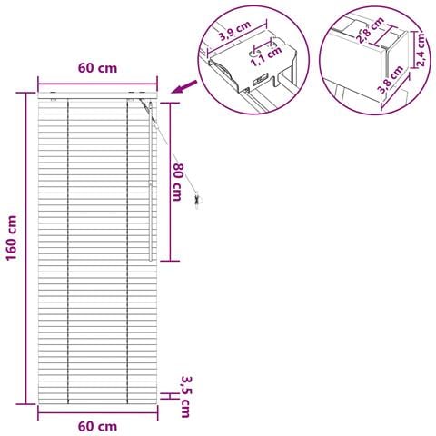 Tenda Veneziana Bianco 60 x 160 cm 35 mm - Foto 9