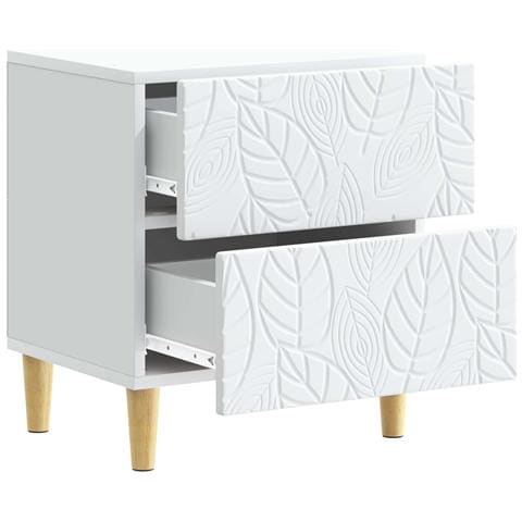 Comodino Bianco 43 x 34,5 x 48 cm Legno ingegnerizzato - Foto 2