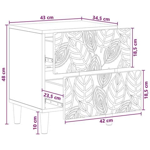 Comodino Bianco 43 x 34,5 x 48 cm Legno ingegnerizzato - Foto 8