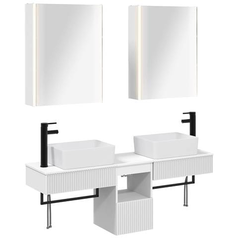 Set di Armadi da Bagno 5 pcs Bianco 53 x 15,5 x 70 cm - Foto 1