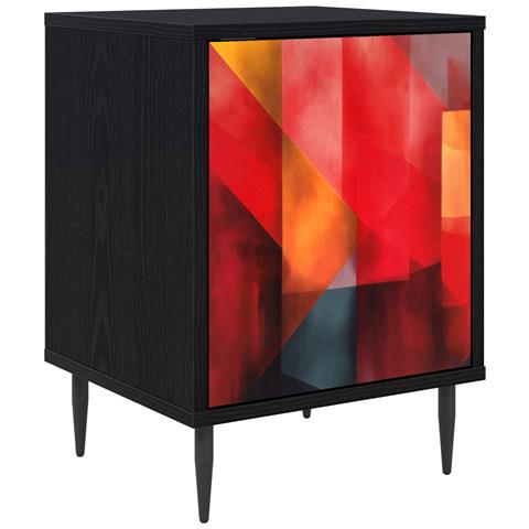 Armadio da Notte HEESCH Rovere Nero 36 x 33 x 51 cm - Foto 1