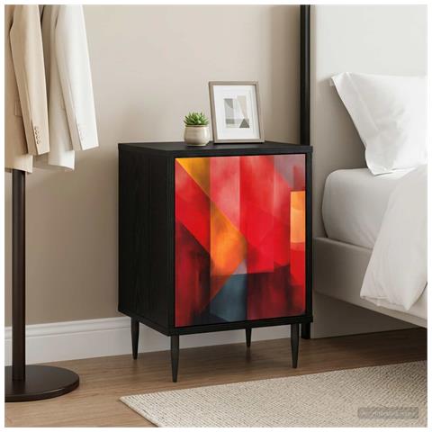 Armadio da Notte HEESCH Rovere Nero 36 x 33 x 51 cm - Foto 2