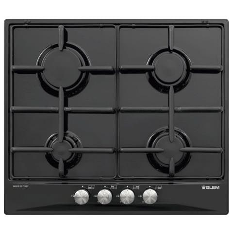 Piano Cottura GT64BK a Gas 4 Fuochi Gas Colore Nero con FSD - Foto 1