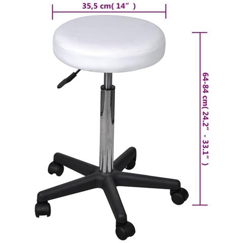 Sgabello Ufficio Bianco - Foto 2