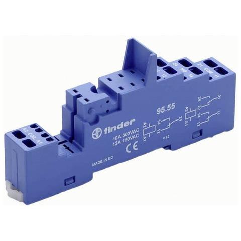 95.55 Zoccolo Per Relè 1 Pz. 40.51, 40.52, 41.61, 44.62 (l X L X A) 95.6 X 15.8 X - Foto 1