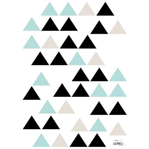 Lilipinso Adesivo Murale A3 Triangoli Nero Beige Menta - Foto 2