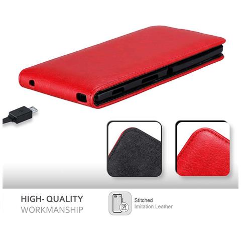 Custodia Compatibile Con Sony Xperia T3 In Rosso Mela - Coperchio Protettivo In Design Flip Con Chiusura Magnetica - Foto 8