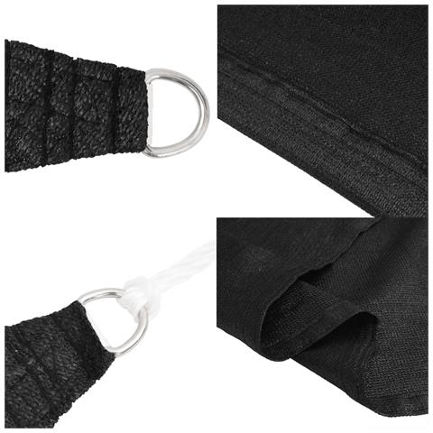 Vela Parasole 160 g / m² Nera 3/4x2 m in HDPE - Foto 6