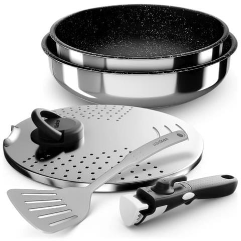 391505 - Set Di Fornelli - Inox - 5 Pezzi - Tutte Le Luci Inclusa L'induzione - Foto 1
