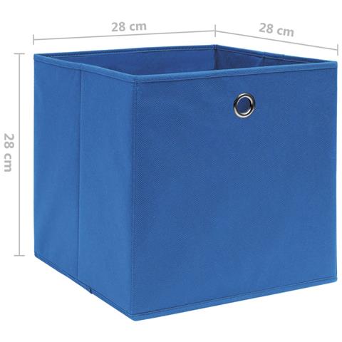 Contenitori 10 pz in Tessuto non Tessuto 28x28x28 cm Blu - Foto 2