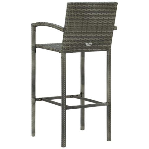 Set da Bar da Giardino 7 pz in Polyrattan Grigio - Foto 2