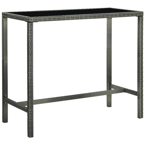 Set da Bar da Giardino 7 pz in Polyrattan Grigio - Foto 10