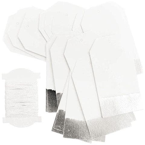 24 Etichette Appese Bianche E Argento - Foto 1