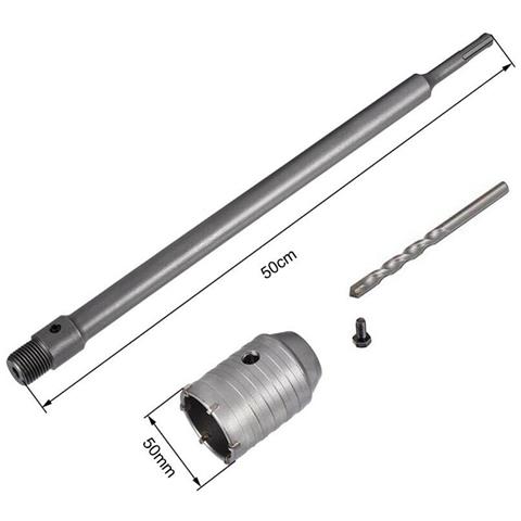 Fresa A Tazza 50 Mm Asta Prolunga 50. Cm Per Trapano Attacco Sds Plus - Foto 1