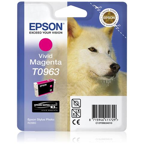 T0963 Husky Cartuccia Ink Originale Vivid Magenta per Stylus Photo R2880 11,4 ml - Foto 1