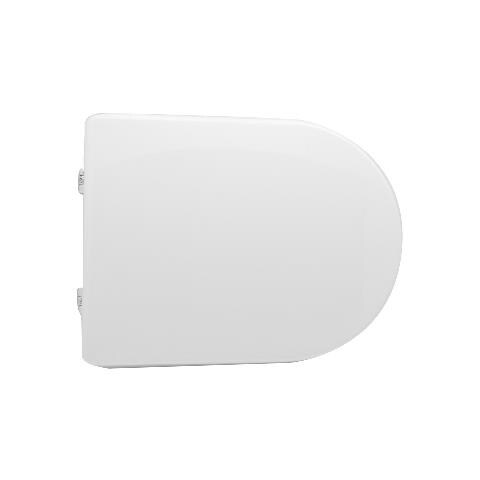 Sedile WC Universale Ovale AIMAX Con Chiusura Soft E Sgancio Rapido - Bianco, Facile Da Montare E Pulire, Capacità 150 Kg (45x37 Cm)