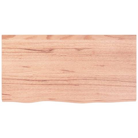 Piano Bagno Marrone Chiaro 80x40x2 cm Legno Massello Trattato - Foto 5