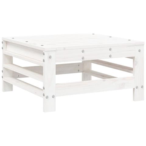 Poggiapiedi Da Giardino Bianco In Legno Massello Di Pino - Foto 2