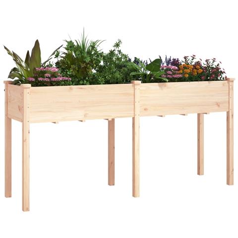 Fioriera Con Fodera 161x45x76 Cm Legno Massello Di Abete - Foto 2
