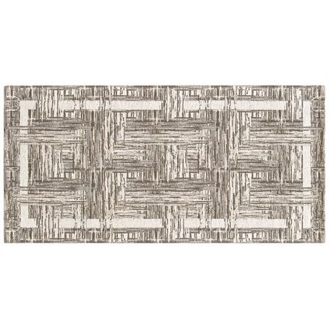 Tappeto Arredo Salotto Antiscivolo Scendiletto Camera Dis. Bangkok By Suardi 65x110(Set 2) Tortora - Foto 1