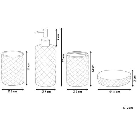 Set Di 4 Accessori Bagno Vetro Trasparente E Argento Tapia - Foto 2