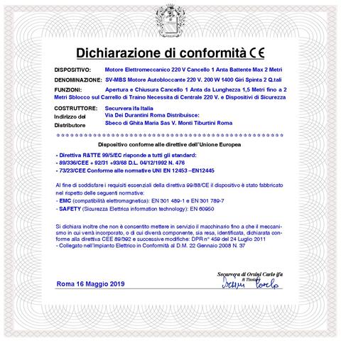 Motore Elettromeccanico 220 V Cancello Battente Anta 2 Metri Corsa Carrello 300 Mm Con Sblocco A Chiave Ricambio Autom - Foto 2