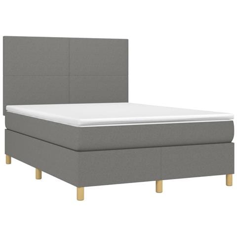 Giroletto A Molle Con Materasso Grigio Scuro 140x200cm Tessuto - Foto 2