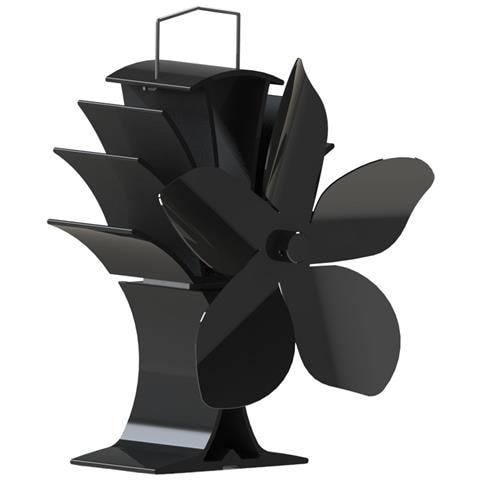 Ventilatore Per Stufa Per Una Migliore Distribuzione Del Calore 5 Pale Nero - Foto 1
