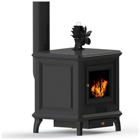 Ventilatore Per Stufa Per Una Migliore Distribuzione Del Calore 5 Pale Nero - Foto 2