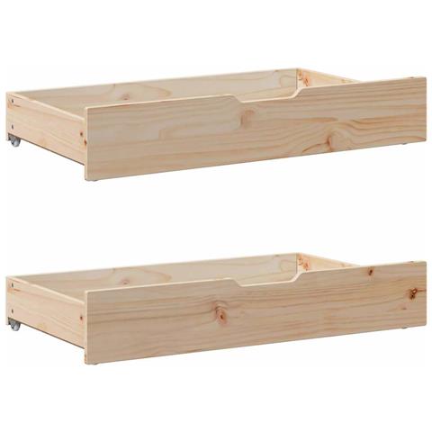 Letto senza Materasso 140x200 cm in Legno Massello di Pino - Foto 10