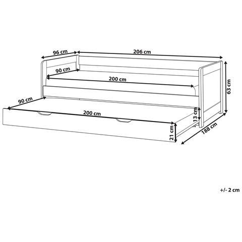 Letto Estraibile Legno Di Pino Gravelines 90 X 200 Cm Marrone Chiaro - Foto 6