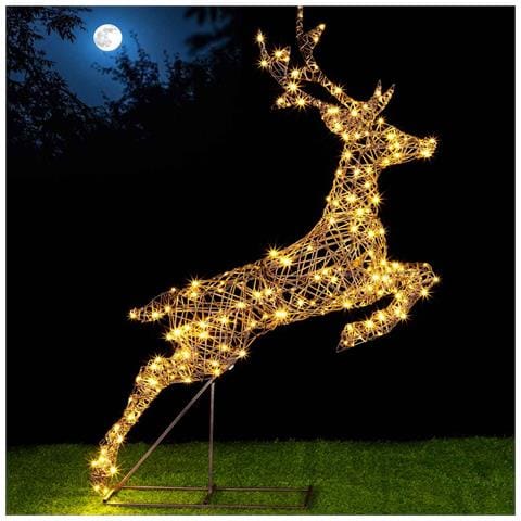 Renna Natalizia Balzante Luminosa Per Esterno Cervo Natale 240 Led Bianco Caldo - Foto 1