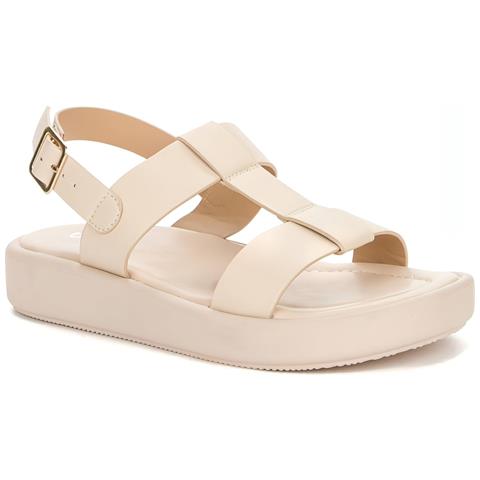 Beige Casual Open Sandals Sandali Sintetico E Tessile Scarpe Donna Beige Eu 40, 937043/02-02 - Foto 1