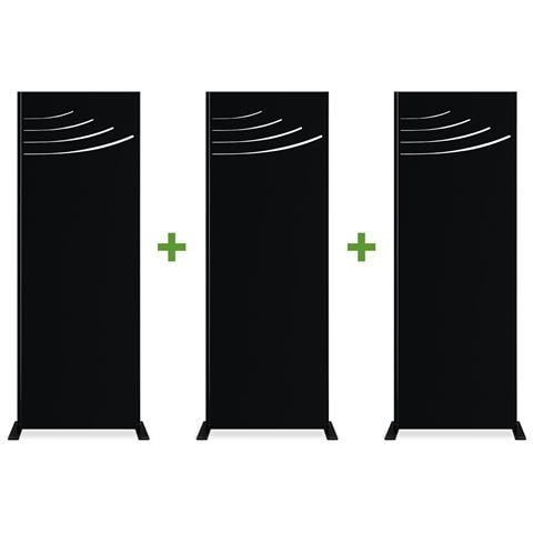 Set Di 3 Pannelli Decorativi Veleta Nero H.160cm Motivi Sul Piano - Foto 1