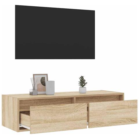 Mobile Porta TV con Luci LED Rovere Sonoma 100X35,5x25 cm - Foto 2