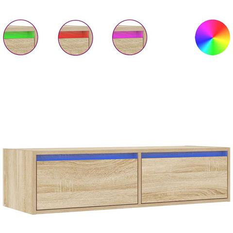 Mobile Porta TV con Luci LED Rovere Sonoma 100X35,5x25 cm - Foto 1