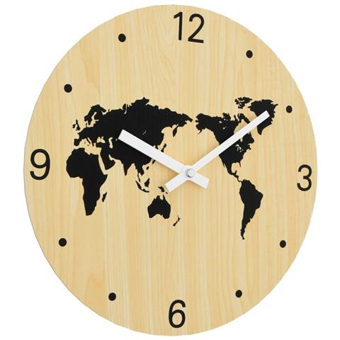 Orologio A Parete Giallo E Nero 30 Cm In Legno Multistrato - Foto 3