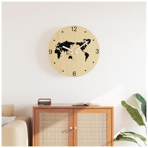 Orologio A Parete Giallo E Nero 30 Cm In Legno Multistrato - Foto 1