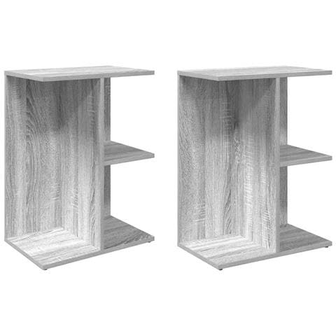 Comodini 2 Pz Grigio Sonoma 46,5x29x61 Cm In Legno Multistrato - Foto 2