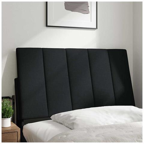 Cuscino Testiera Nero 90 Cm In Tessuto - Foto 2