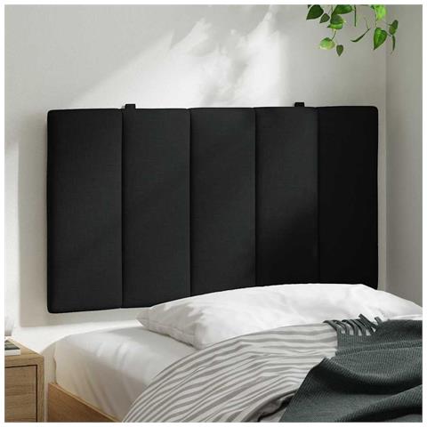 Cuscino Testiera Nero 90 Cm In Tessuto - Foto 3