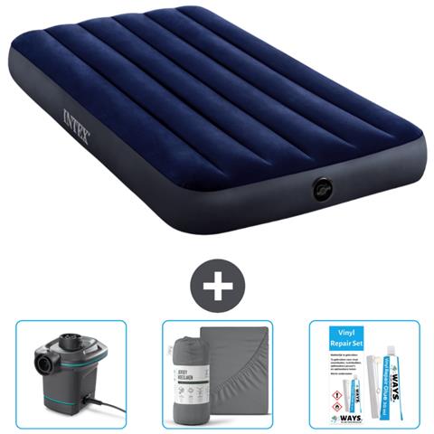 Set Materassino Gonfiabile - 191x99x25 Cm - Blu - Include Accessori Coordinati - Foto 1