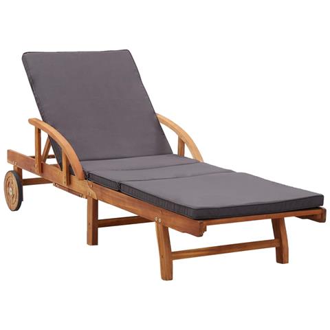 Lusso Casadino -  Lettino Prendisole Con Cuscino In Legno Massello Di Acacia - Foto 2