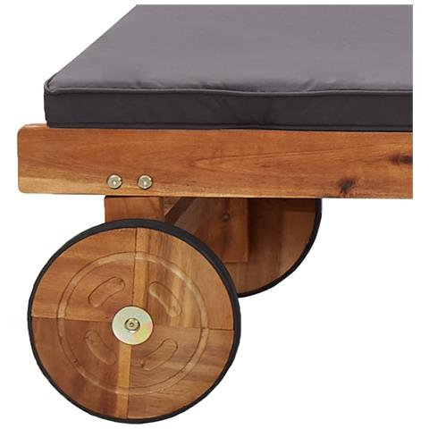 Lusso Casadino -  Lettino Prendisole Con Cuscino In Legno Massello Di Acacia - Foto 8