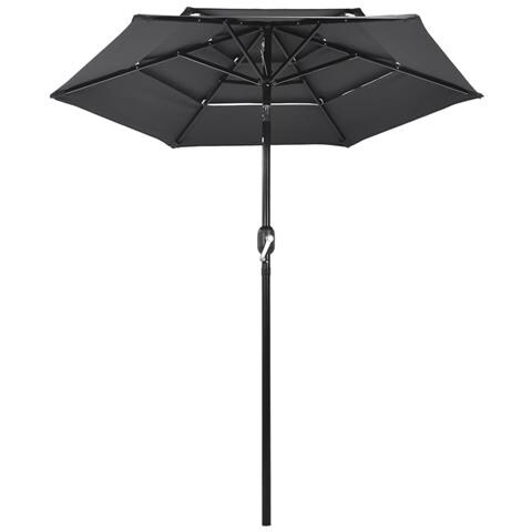 Ombrellone A 3 Livelli Con Palo In Alluminio Antracite 2 M - Foto 1
