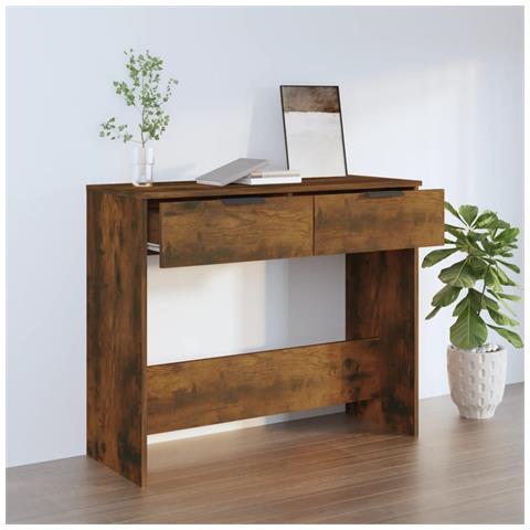 Lusso Casadino - Tavolino Consolle Rovere Fumo 90x36x75 Cm In Legno Multistrato - Foto 8