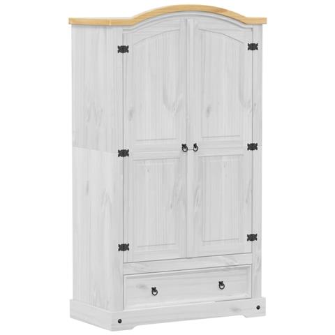 Lusso Casadino -  Armadio Corona Bianco 102x52x186 Cm In Legno Massello Di Pino - Foto 1