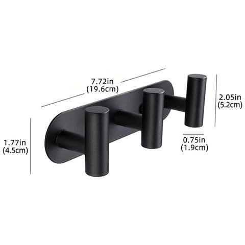 Appendiabiti Da Parete A 3 Ganci In Acciaio Inossidabile Black - Foto 4